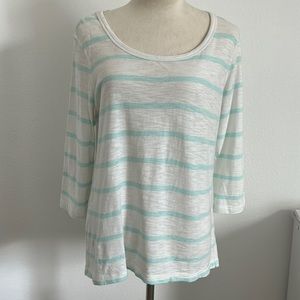 Vineyard Vines 3/4 Length Striped Cotton Shirt Top